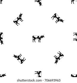 Switzerland cow pattern repeat seamless in black color for any design. Vector geometric illustration