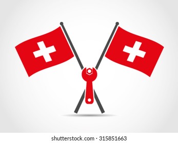 Switzerland Crossed Flag Emblem Garage