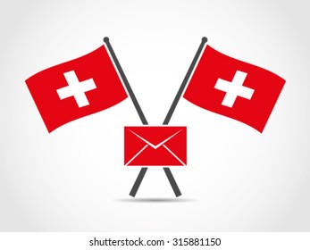 Switzerland Crossed Flag Emblem Mail