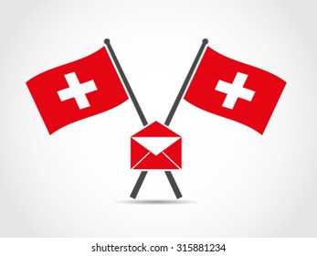 Switzerland Crossed Flag Emblem Mail