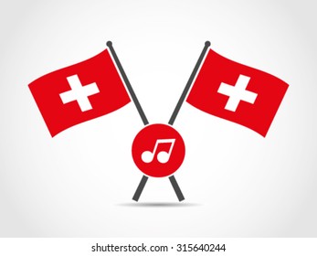Switzerland Crossed Flag Emblem Music Artist