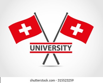Switzerland Crossed Flag Emblem University