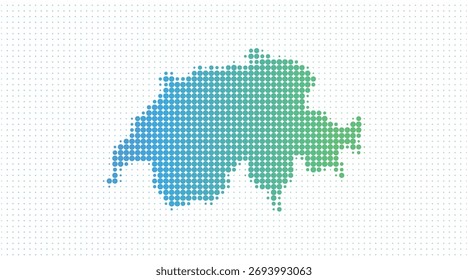 Schweiz gepunktete Karte im modernen Halbtonstil, Vektorgrafik auf weißem Hintergrund