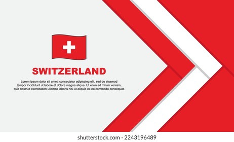 Switzerland Flag Abstract Background Design Template. Switzerland Independence Day Banner Cartoon Vector Illustration. Switzerland Cartoon