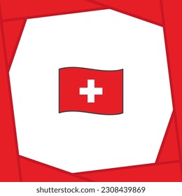 Schweiz-Vorlage für abstraktes Hintergrunddesign der Flagge. Schweiz Unabhängigkeitstag Banner Social Media Post. Schweiz-Banner