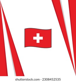 Switzerland Flag Abstract Background Design Template. Switzerland Independence Day Banner Social Media Post. Switzerland Flag