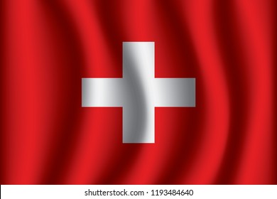 Switzerland flag background with cloth texture. Switzerland Flag vector illustration eps10.