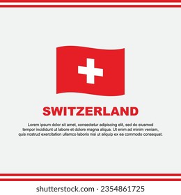 Plantilla de diseño de fondo de marca de Suiza. Banner en medios sociales del Día de la Independencia de Suiza. Diseño de Suiza
