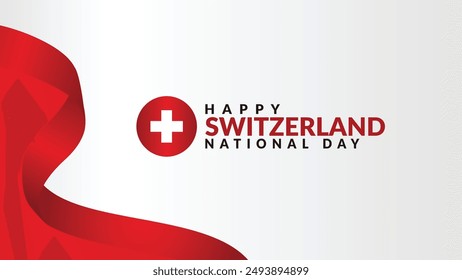 Fondo de la bandera de Suiza. Diseño de Anuncio de Vector, cartel nacional de suiza. Estado patriótico, volante, folleto