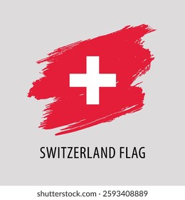 Switzerland flag brush effect design template