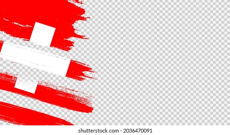 Switzerland  flag with brush paint textured isolated  on png or transparent background,Symbol of Switzerland,template for banner,promote, design,vector,top gold medal winner sport country