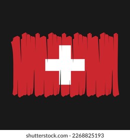 Switzerland Flag Brush Vector Design