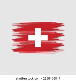 Ilustración del vector de pincel de bandera de Suiza