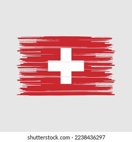 Schweizer Flagge - Vektorgrafik mit Pinselspitze