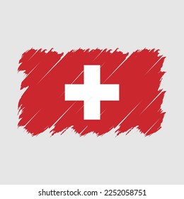 Ilustración del vector de pincel de bandera de Suiza