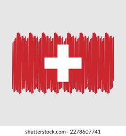 Schweizer Flagge - Vektorgrafik mit Pinselspitze
