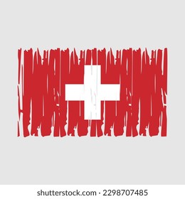 Ilustración del vector de pincel de bandera de Suiza