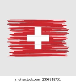 Schweizer Flagge - Vektorgrafik mit Pinselspitze