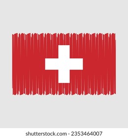 Switzerland Flag Brush Vector Illustration
