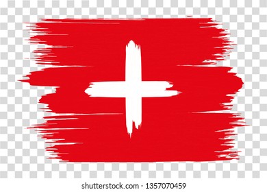 Switzerland flag with brushstroke