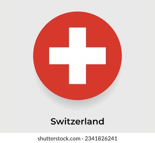 Schweiz Flaggenblase Kreis um Form Symbol Vektorgrafik
