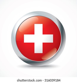 Botón de indicador de Suiza - ilustración vectorial