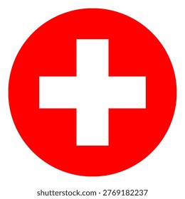 Switzerland Flag in Circle Shape