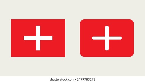 Switzerland flag in different designs illustration