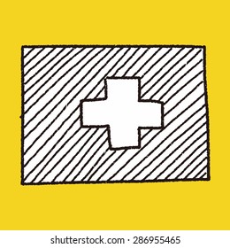 Switzerland flag doodle