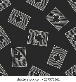 Switzerland flag doodle seamless pattern background