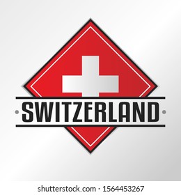 Switzerland Flag Emblem. Vector Design National. Illustration Country Symbol.