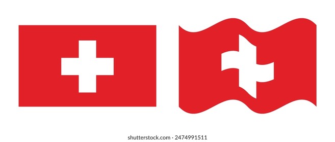bandera de suiza ondeando Ilustración vectorial de concepto