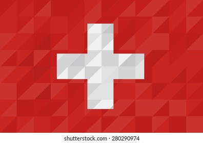 Switzerland flag geometric concept design. Vector background