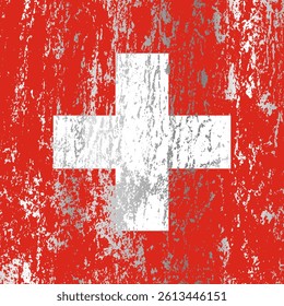 Switzerland flag with grunge effect.