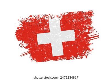 switzerland flag with grunge effect - vector illustration