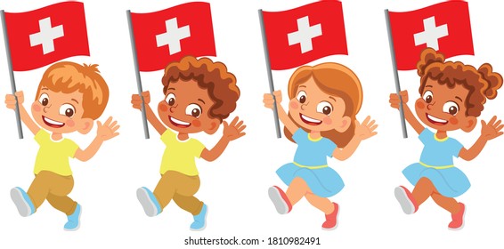 Switzerland flag in hand set