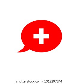 Switzerland flag icon. speech bubble vector eps10