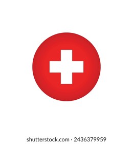 Switzerland flag icon vector template illustration logo design