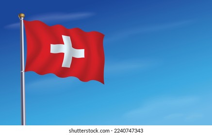 Switzerland Flag for Independence Day Background  Vector Illustration