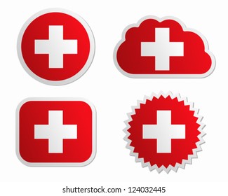 Switzerland flag labels