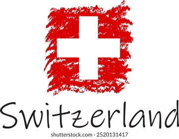 Switzerland flag logo and vector icon.