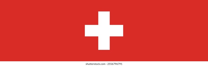 Switzerland flag long banner digital vector illustration