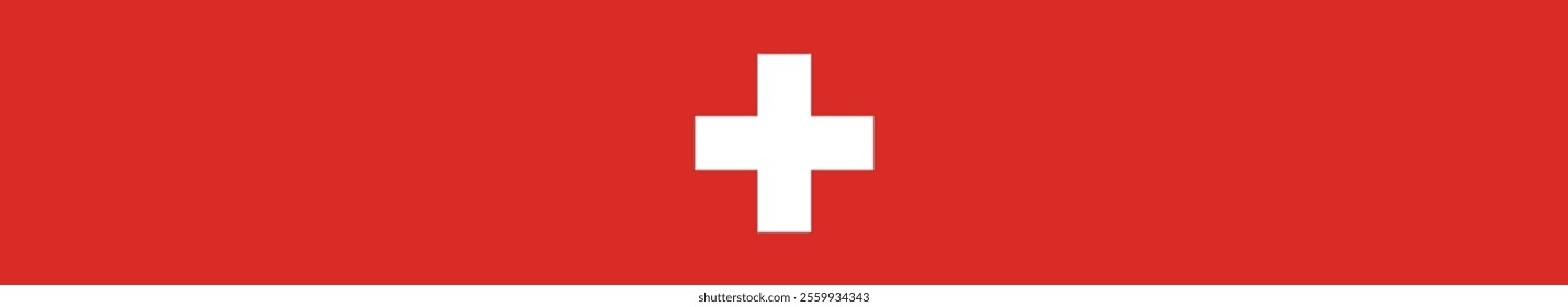 Switzerland flag long banner digital vector illustration