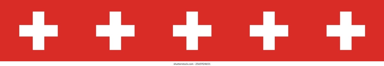 Switzerland flag long banner digital vector illustration