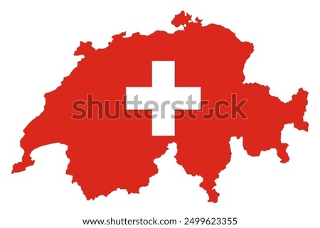 switzerland flag map contour vector illustration