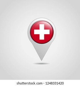 Switzerland Flag Map Pin