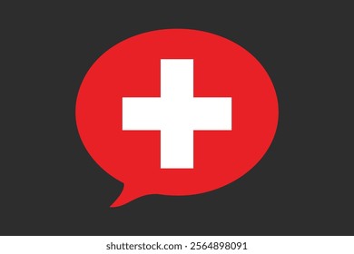 Switzerland flag with massage sign, Switzerland flag vector graphic, Switzerland country flag is a symbol of freedom, National Switzerland flag, vector illustration
