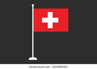 Switzerland flag, The flag of Switzerland, Flag of Switzerland national country symbol illustration Vector, Rectangle Switzerland flag illustration, Flat vector illustration
