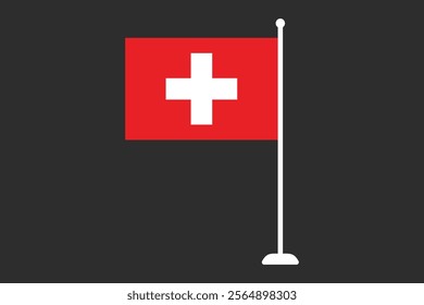 Switzerland flag, The flag of Switzerland, Flag of Switzerland national country symbol illustration Vector, Rectangle Switzerland flag illustration, Flat vector illustration
