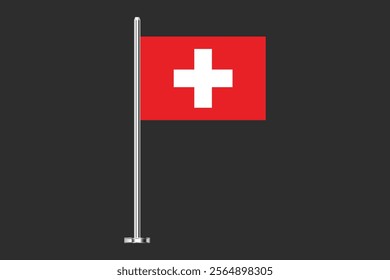 Switzerland flag, The flag of Switzerland, Flag of Switzerland national country symbol illustration Vector, Rectangle Switzerland flag illustration, Flat vector illustration
